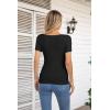 imageVICHYIE Summer Womens Scoop Neck Short Sleeve Shirts Ribbed Slim Fitted Casual Basic Top BlousesBlack