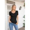 imageVICHYIE Summer Womens Scoop Neck Short Sleeve Shirts Ribbed Slim Fitted Casual Basic Top BlousesBlack