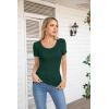 imageVICHYIE Summer Womens Scoop Neck Short Sleeve Shirts Ribbed Slim Fitted Casual Basic Top BlousesBlackish Green