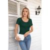 imageVICHYIE Summer Womens Scoop Neck Short Sleeve Shirts Ribbed Slim Fitted Casual Basic Top BlousesBlackish Green