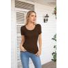 imageVICHYIE Summer Womens Scoop Neck Short Sleeve Shirts Ribbed Slim Fitted Casual Basic Top BlousesCoffee