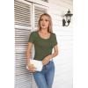imageVICHYIE Summer Womens Scoop Neck Short Sleeve Shirts Ribbed Slim Fitted Casual Basic Top BlousesGreen