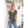 imageVICHYIE Summer Womens Scoop Neck Short Sleeve Shirts Ribbed Slim Fitted Casual Basic Top BlousesGreen