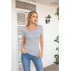 imageVICHYIE Summer Womens Scoop Neck Short Sleeve Shirts Ribbed Slim Fitted Casual Basic Top BlousesGrey