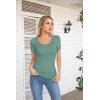 imageVICHYIE Summer Womens Scoop Neck Short Sleeve Shirts Ribbed Slim Fitted Casual Basic Top BlousesLight Green