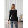 imageVICHYIE Summer Womens Scoop Neck Short Sleeve Shirts Ribbed Slim Fitted Casual Basic Top BlousesLongblack