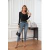 imageVICHYIE Summer Womens Scoop Neck Short Sleeve Shirts Ribbed Slim Fitted Casual Basic Top BlousesLongblack