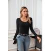 imageVICHYIE Summer Womens Scoop Neck Short Sleeve Shirts Ribbed Slim Fitted Casual Basic Top BlousesLongblack