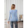 imageVICHYIE Summer Womens Scoop Neck Short Sleeve Shirts Ribbed Slim Fitted Casual Basic Top BlousesLongblue Grey
