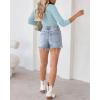 imageVICHYIE Summer Womens Scoop Neck Short Sleeve Shirts Ribbed Slim Fitted Casual Basic Top BlousesLongblue Grey