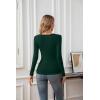 imageVICHYIE Summer Womens Scoop Neck Short Sleeve Shirts Ribbed Slim Fitted Casual Basic Top BlousesLongdark Green