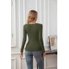 imageVICHYIE Summer Womens Scoop Neck Short Sleeve Shirts Ribbed Slim Fitted Casual Basic Top BlousesLonggreen