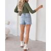 imageVICHYIE Summer Womens Scoop Neck Short Sleeve Shirts Ribbed Slim Fitted Casual Basic Top BlousesLonggreen