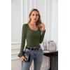 imageVICHYIE Summer Womens Scoop Neck Short Sleeve Shirts Ribbed Slim Fitted Casual Basic Top BlousesLonggreen