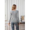 imageVICHYIE Summer Womens Scoop Neck Short Sleeve Shirts Ribbed Slim Fitted Casual Basic Top BlousesLonggrey