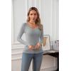 imageVICHYIE Summer Womens Scoop Neck Short Sleeve Shirts Ribbed Slim Fitted Casual Basic Top BlousesLonggrey