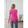 imageVICHYIE Summer Womens Scoop Neck Short Sleeve Shirts Ribbed Slim Fitted Casual Basic Top BlousesLonghot Pink