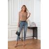 imageVICHYIE Summer Womens Scoop Neck Short Sleeve Shirts Ribbed Slim Fitted Casual Basic Top BlousesLongkhaki
