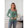 imageVICHYIE Summer Womens Scoop Neck Short Sleeve Shirts Ribbed Slim Fitted Casual Basic Top BlousesLonglight Green