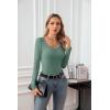 imageVICHYIE Summer Womens Scoop Neck Short Sleeve Shirts Ribbed Slim Fitted Casual Basic Top BlousesLonglight Green