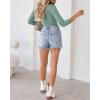 imageVICHYIE Summer Womens Scoop Neck Short Sleeve Shirts Ribbed Slim Fitted Casual Basic Top BlousesLonglight Green