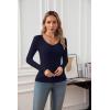 imageVICHYIE Summer Womens Scoop Neck Short Sleeve Shirts Ribbed Slim Fitted Casual Basic Top BlousesLongnavy