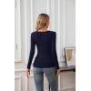 imageVICHYIE Summer Womens Scoop Neck Short Sleeve Shirts Ribbed Slim Fitted Casual Basic Top BlousesLongnavy