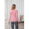 imageVICHYIE Summer Womens Scoop Neck Short Sleeve Shirts Ribbed Slim Fitted Casual Basic Top BlousesLongpink