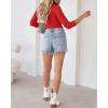 imageVICHYIE Summer Womens Scoop Neck Short Sleeve Shirts Ribbed Slim Fitted Casual Basic Top BlousesLongred