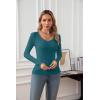 imageVICHYIE Summer Womens Scoop Neck Short Sleeve Shirts Ribbed Slim Fitted Casual Basic Top BlousesLongteal