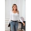imageVICHYIE Summer Womens Scoop Neck Short Sleeve Shirts Ribbed Slim Fitted Casual Basic Top BlousesLongwhite