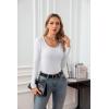 imageVICHYIE Summer Womens Scoop Neck Short Sleeve Shirts Ribbed Slim Fitted Casual Basic Top BlousesLongwhite
