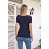 imageVICHYIE Summer Womens Scoop Neck Short Sleeve Shirts Ribbed Slim Fitted Casual Basic Top BlousesNavy