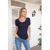 imageVICHYIE Summer Womens Scoop Neck Short Sleeve Shirts Ribbed Slim Fitted Casual Basic Top BlousesNavy