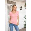 imageVICHYIE Summer Womens Scoop Neck Short Sleeve Shirts Ribbed Slim Fitted Casual Basic Top BlousesPink