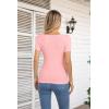 imageVICHYIE Summer Womens Scoop Neck Short Sleeve Shirts Ribbed Slim Fitted Casual Basic Top BlousesPink