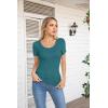imageVICHYIE Summer Womens Scoop Neck Short Sleeve Shirts Ribbed Slim Fitted Casual Basic Top BlousesTeal
