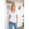 imageVICHYIE Summer Womens Scoop Neck Short Sleeve Shirts Ribbed Slim Fitted Casual Basic Top BlousesWhite