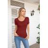 imageVICHYIE Summer Womens Scoop Neck Short Sleeve Shirts Ribbed Slim Fitted Casual Basic Top BlousesWine Red