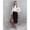 imageVICHYIE Women Long Sleeve Shirt Mock Neck Ribbed Knit Slim Fitted Fall Clothes UnderwearWhiteno Fleece Lined