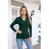 imageVICHYIE Womens Long Sleeve Shirts Lapel V Neck Slim Fitted Ribbed Knit Trendy Tight Polo TopsLongdark Green