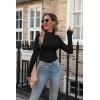 imageVICHYIE Womens Mock Neck Ribbed Long Sleeve Shirts Fall Slim Fitted TopsBlack