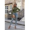 imageVICHYIE Womens Mock Neck Ribbed Long Sleeve Shirts Fall Slim Fitted TopsGreen