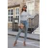 imageVICHYIE Womens Mock Neck Ribbed Long Sleeve Shirts Fall Slim Fitted TopsGrey