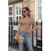 imageVICHYIE Womens Mock Neck Ribbed Long Sleeve Shirts Fall Slim Fitted TopsKhaki