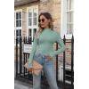 imageVICHYIE Womens Mock Neck Ribbed Long Sleeve Shirts Fall Slim Fitted TopsMoss