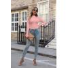 imageVICHYIE Womens Mock Neck Ribbed Long Sleeve Shirts Fall Slim Fitted TopsPink