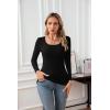 imageVICHYIE Womens Summer Short Sleeve Tops Square Neck Ribbed Slim Fitted Shirts Casual Tee TshirtLongblack