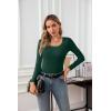 imageVICHYIE Womens Summer Short Sleeve Tops Square Neck Ribbed Slim Fitted Shirts Casual Tee TshirtLongdark Green