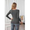 imageVICHYIE Womens Summer Short Sleeve Tops Square Neck Ribbed Slim Fitted Shirts Casual Tee TshirtLongdark Grey